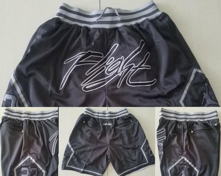 Chicago Bulls #23 Michael Jordan Black Gray 1985 Just Don Shorts