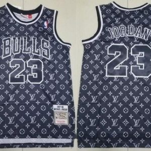 Chicago Bulls #23 Michael Jordan Black LV Throwback Swingman Jersey