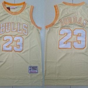 Chicago Bulls #23 Michael Jordan Gold Hollywood Classic Swingman Jersey