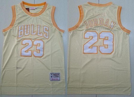 Chicago Bulls #23 Michael Jordan Gold Hollywood Classic Swingman Jersey