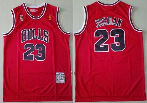 Chicago Bulls #23 Michael Jordan Red 1996 Champions Swingman Jersey