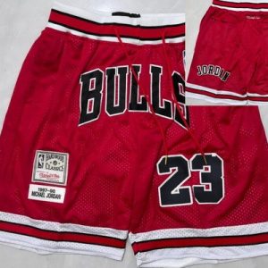 Chicago Bulls #23 Michael Jordan Red 1997 Just Don Shorts