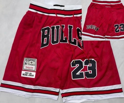 Chicago Bulls #23 Michael Jordan Red 1997 Just Don Shorts
