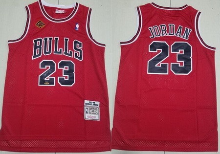 Chicago Bulls #23 Michael Jordan Red 20th Anniversary Signature Swingman Jersey