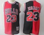 Chicago Bulls #23 Michael Jordan Red Black Split 1996 Throwback Swingman Jersey