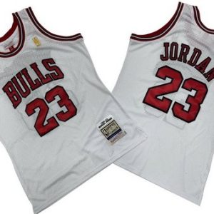 Chicago Bulls #23 Michael Jordan White 1996 Champions Throwback Swingman Jersey