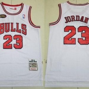 Chicago Bulls #23 Michael Jordan White 1997 Finals Throwback Swingman Jersey