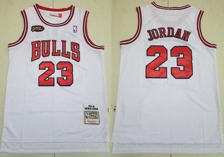 Chicago Bulls #23 Michael Jordan White 1997 Finals Throwback Swingman Jersey