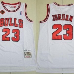 Chicago Bulls #23 Michael Jordan White 20th Anniversary Signature Swingman Jersey