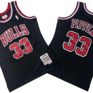 Chicago Bulls #33 Scottie Pippen Black 1997 Throwback Swingman Jersey