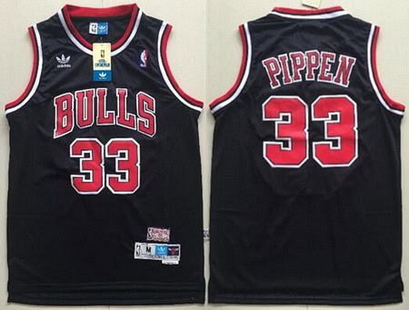 Chicago Bulls #33 Scottie Pippen Black Hollywood Classic Throwback Swingman Jersey