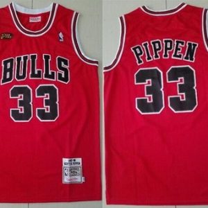 Chicago Bulls #33 Scottie Pippen Red 1997 Finals Throwback Swingman Jersey