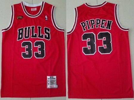 Chicago Bulls #33 Scottie Pippen Red 1997 Finals Throwback Swingman Jersey