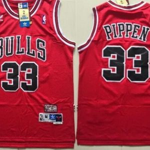 Chicago Bulls #33 Scottie Pippen Red Hollywood Classic Throwback Swingman Jersey