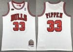 Chicago Bulls #33 Scottie Pippen White 1997 Finals Throwback Swingman Jersey