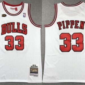 Chicago Bulls #33 Scottie Pippen White 1997 Finals Throwback Swingman Jersey