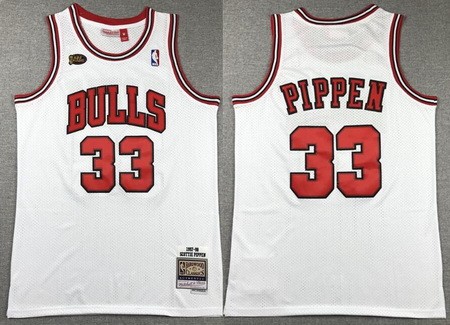 Chicago Bulls #33 Scottie Pippen White 1997 Finals Throwback Swingman Jersey