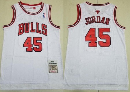 Chicago Bulls #45 Michael Jordan White 1984 Throwback Swingman Jersey