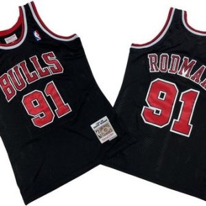 Chicago Bulls #91 Dennis Rodman Black 1997 Throwback Swingman Jersey