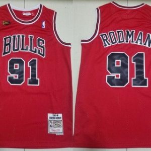 Chicago Bulls #91 Dennis Rodman Red 1997 Champions Throwback Swingman Jersey