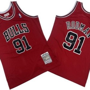 Chicago Bulls #91 Dennis Rodman Red 1997 Throwback Swingman Jersey