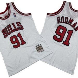 Chicago Bulls #91 Dennis Rodman White 1997 Throwback Swingman Jersey