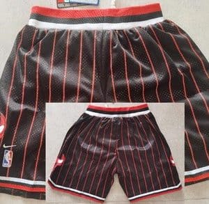 Chicago Bulls Black Stripes Nike Throwback Swingman Shorts