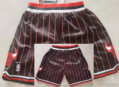 Chicago Bulls Black Stripes Nike Throwback Swingman Shorts