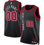 Chicago Bulls Custom Black 2023 City Icon Heat Press Jersey