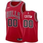 Chicago Bulls Custom Red Icon Hot Press Jersey