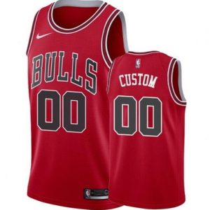 Chicago Bulls Custom Red Icon Hot Press Jersey