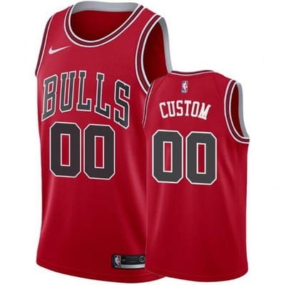 Chicago Bulls Custom Red Icon Hot Press Jersey