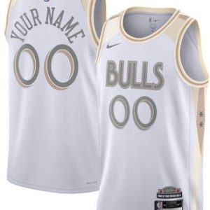Chicago Bulls Custom White 2024 City Heat Press Jersey