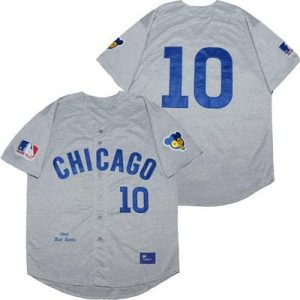 Chicago Cubs #10 Ron Santo Gray 1969 Throwback Jersey