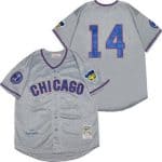 Chicago Cubs #14 Ernie Banks Gray 1968 Throwback Jersey