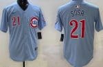 Chicago Cubs #21 Sammy Sosa Baby Blue Limited Jersey