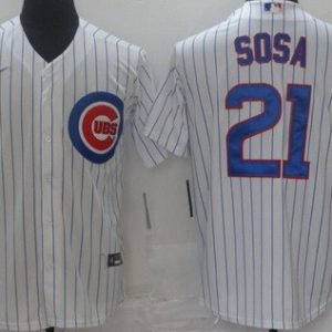 Chicago Cubs #21 Sammy Sosa White Cool Base Jersey