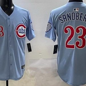 Chicago Cubs #23 Ryne Sandberg Baby Blue Limited Jersey