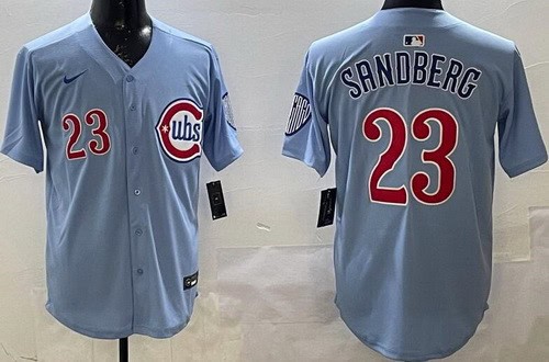 Chicago Cubs #23 Ryne Sandberg Baby Blue Limited Jersey