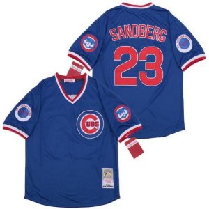 Chicago Cubs #23 Ryne Sandberg Blue 1984 Throwback Jersey
