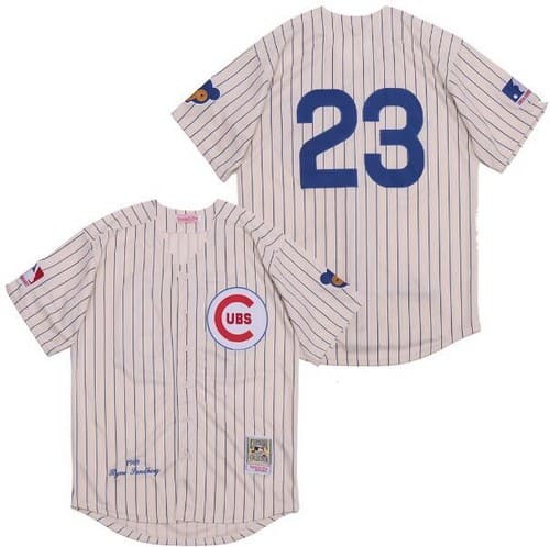 Chicago Cubs #23 Ryne Sandberg Cream Stripes 1969 Throwback Jersey