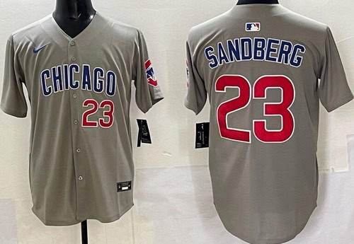 Chicago Cubs #23 Ryne Sandberg Gray Limited Jersey