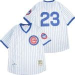 Chicago Cubs #23 Ryne Sandberg White 1987 Throwback Jersey