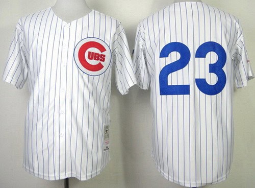 Chicago Cubs #23 Ryne Sandberg White Stripes 1984 Throwback Jersey