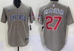Chicago Cubs #27 Seiya Suzuki Gray Kanji Limited Jersey