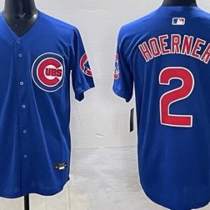 Chicago Cubs #2 Nico Hoerner Blue Limited Jersey