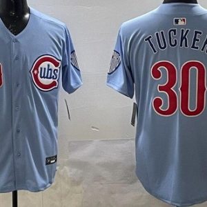 Chicago Cubs #30 Kyle Tucker Baby Blue Limited Jersey