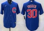 Chicago Cubs #30 Kyle Tucker Blue Cool Base Jersey