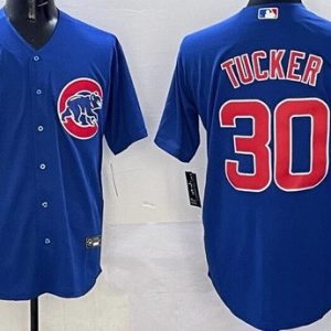 Chicago Cubs #30 Kyle Tucker Blue Cool Base Jersey