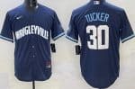 Chicago Cubs #30 Kyle Tucker Navy City Connect Cool Base Jersey